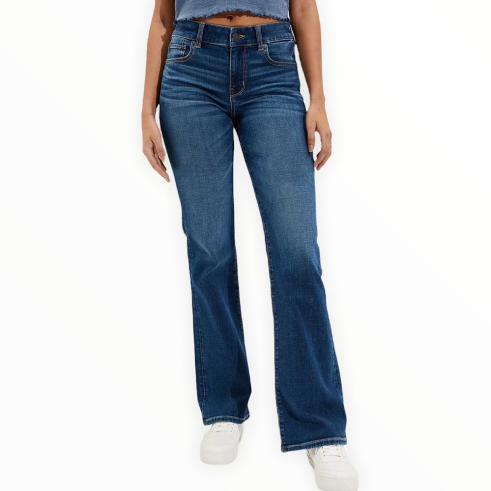 American Eagle Super Stretch Favorite Boyfriend Dark Wash Jeans Size 10 Short